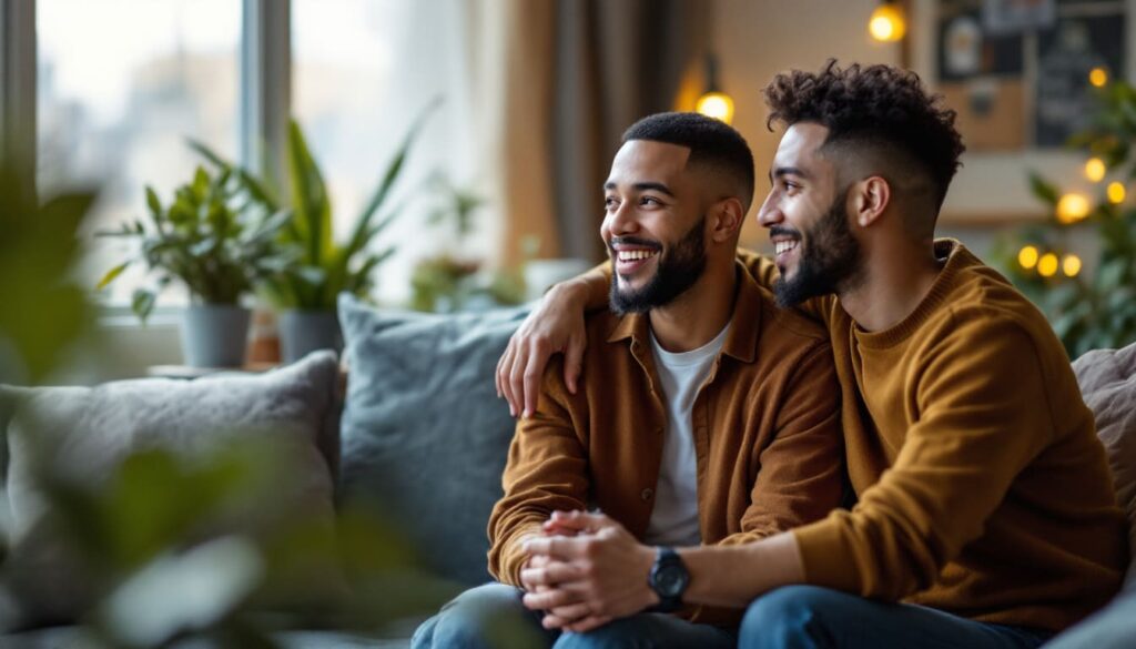 dos hombres sonriendo juntos